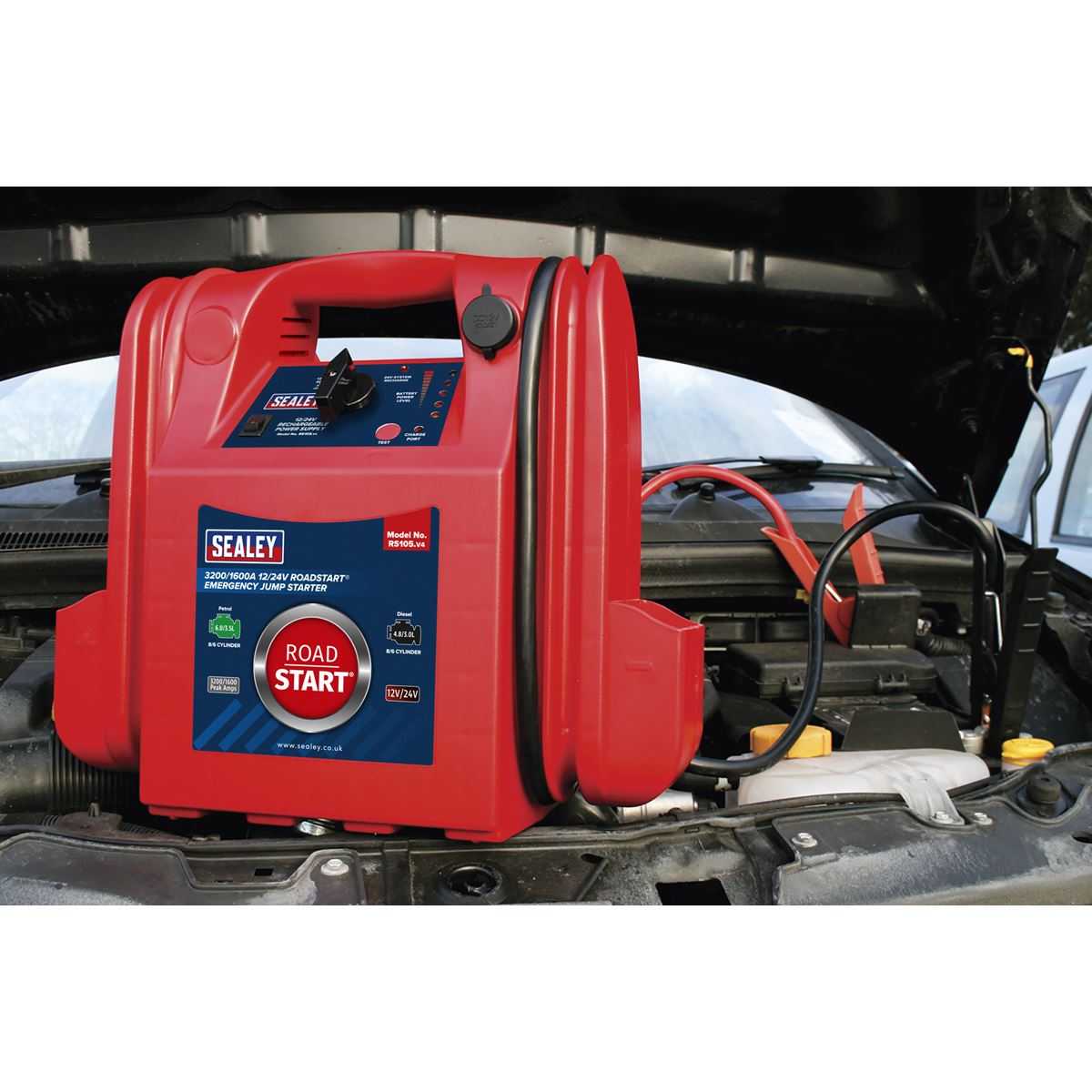 Sealey RS105 RoadStart® Emergency Jump Starter 12/24V 3200/1600 Peak Amps