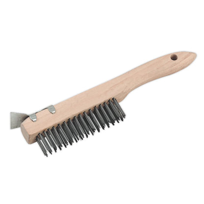 Sealey WB03 Wire Brush with Steel Fill & Scraper 260mm