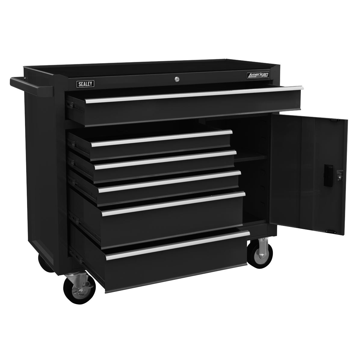 Sealey AP4106B Rollcab 6 Drawer with Ball Bearing Slides - Black