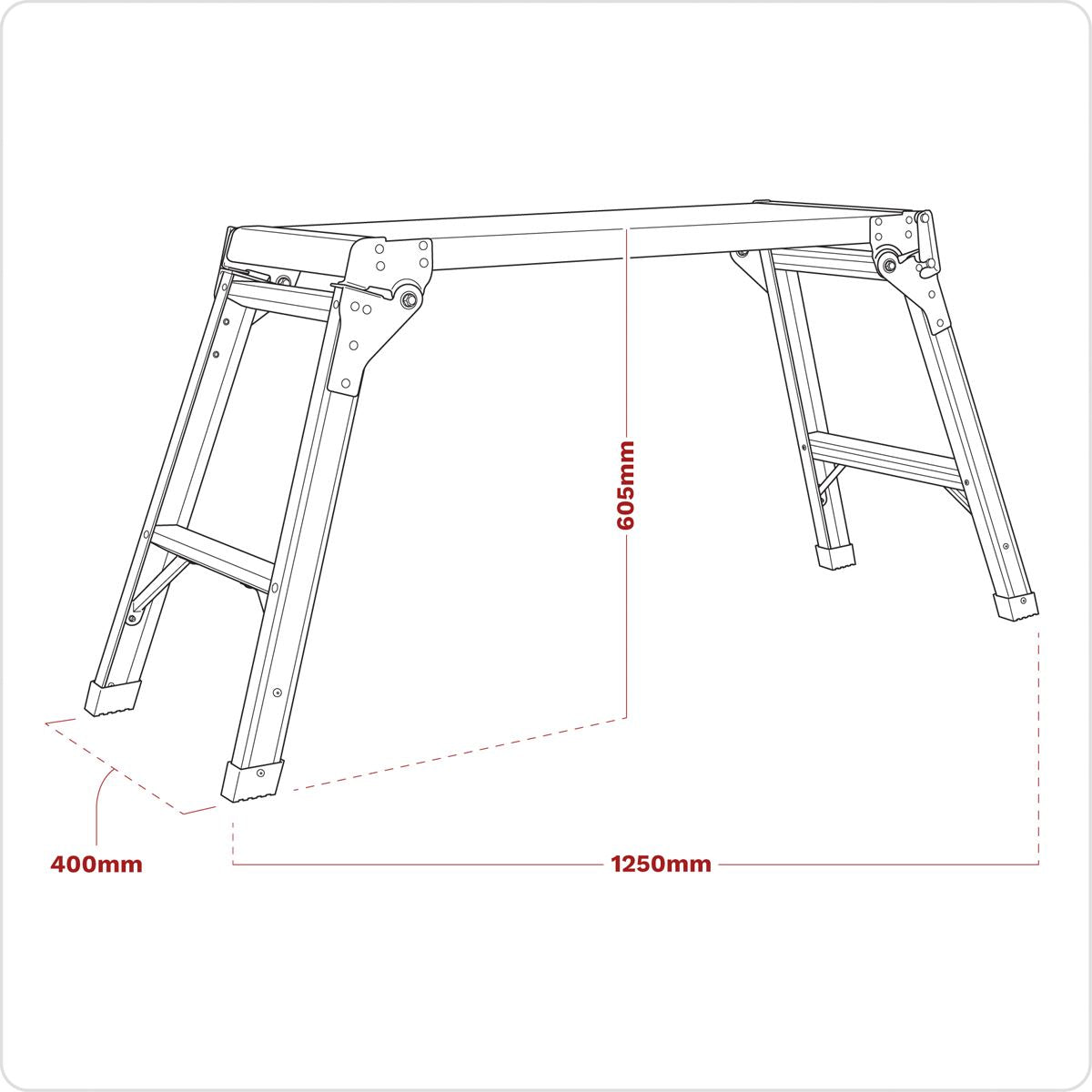 Sealey APS2E Aluminium Folding Platform 2-Tread EN 131