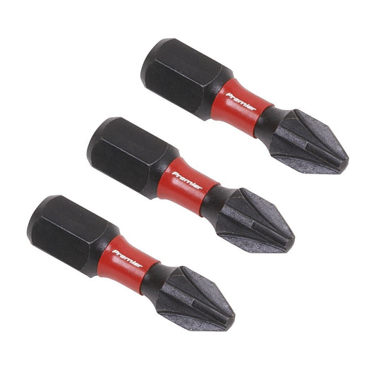 Sealey AK8208 Pozi #2 Impact Power Tool Bits 25mm - 3pc