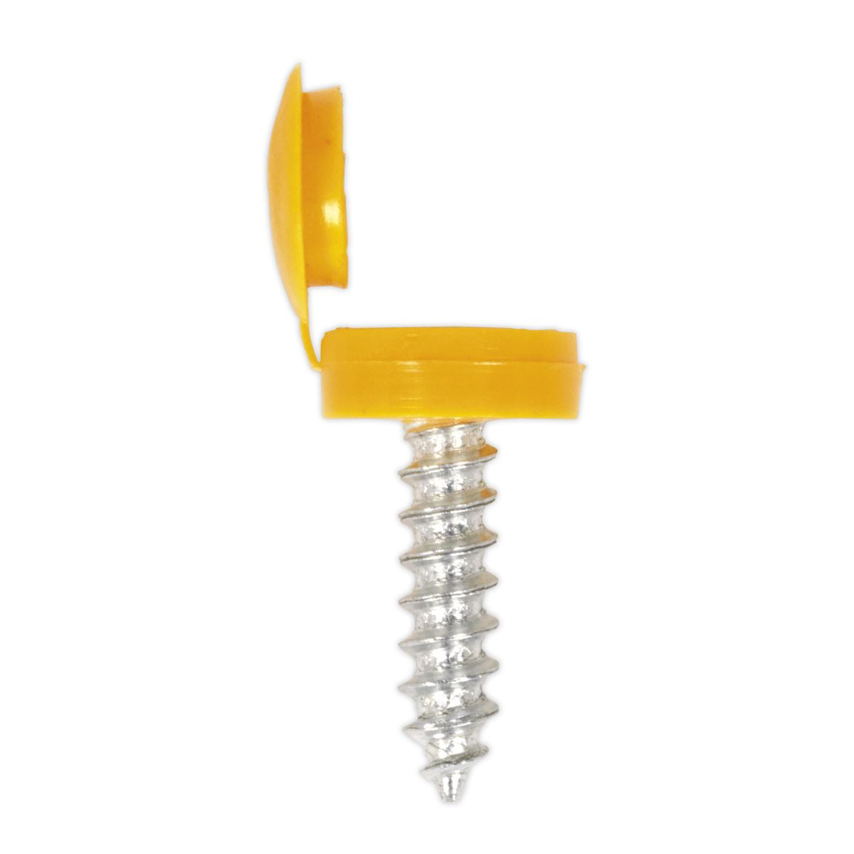 Sealey NPY50 Numberplate Screw with Flip Cap 4.2 x 19mm Yellow Pack of 50