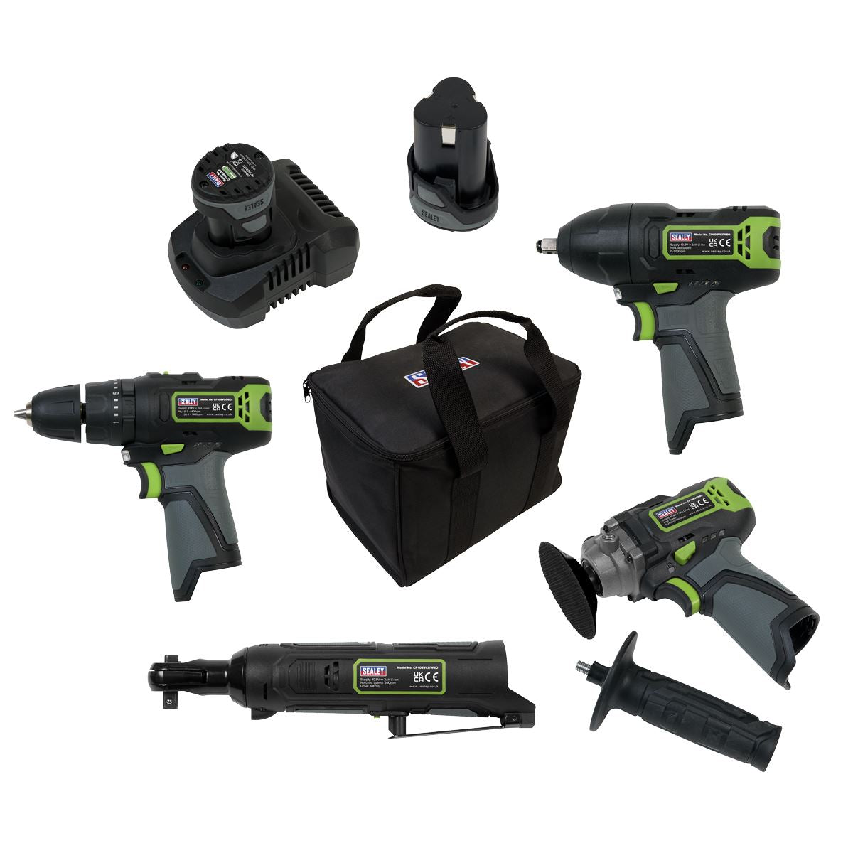 Sealey CP108VCOMBO1 4 x 10.8V SV10.8 Series Cordless Combo Kit - 2 Batteries