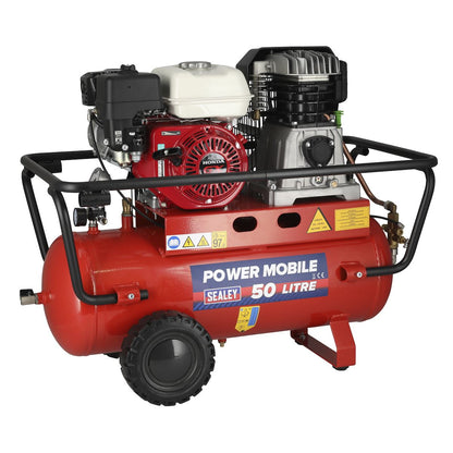 Sealey SA5055 Air Compressor 50L Belt Drive Petrol Engine 5.5hp