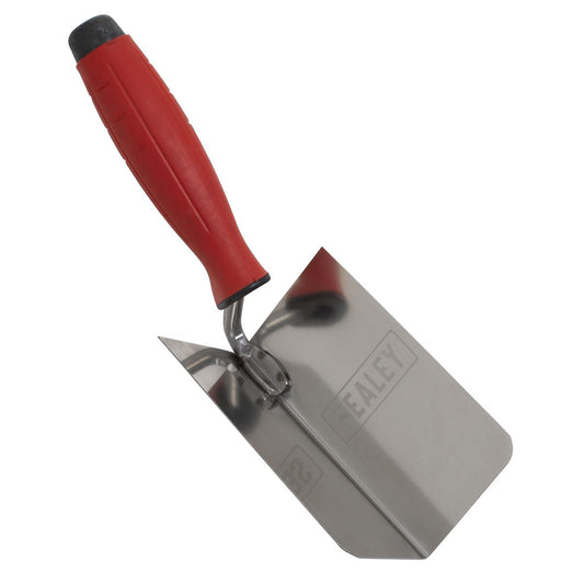 Sealey T1802 Stainless Steel Internal Corner Trowel - Rubber Handle - 120 x 60mm