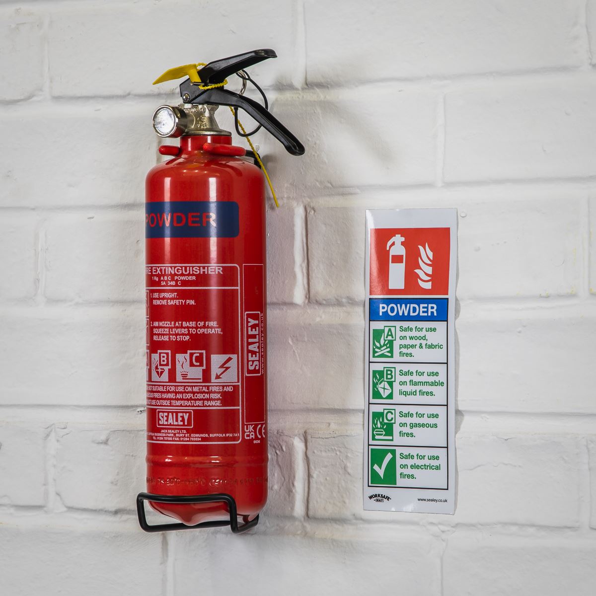 Sealey SDPE01 Fire Extinguisher 1kg Dry Powder