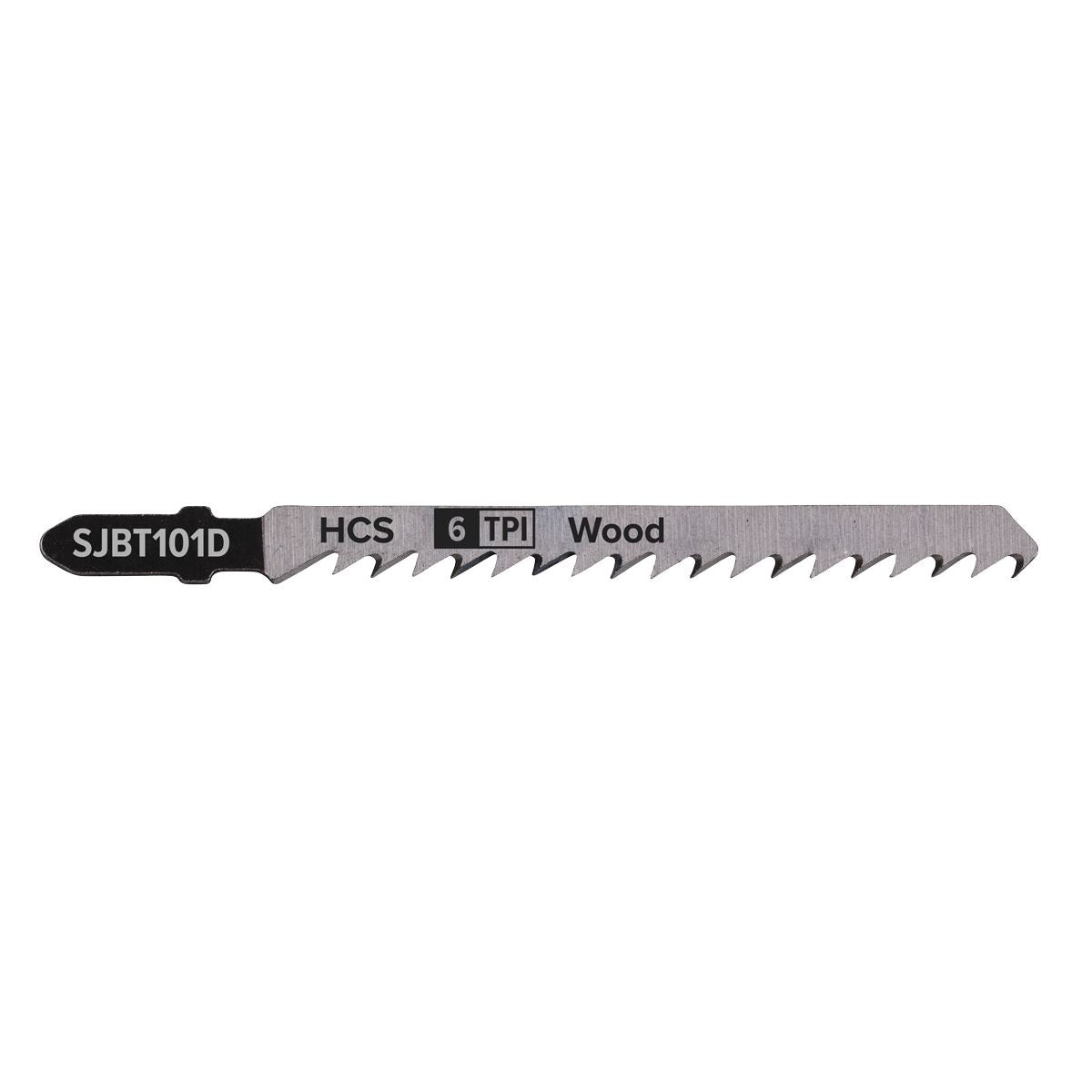 Sealey SJBT101D Jigsaw Blade Hard Wood 100mm 6tpi - Pack of 5