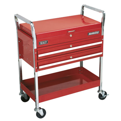 Sealey CX1042D Trolley 2-Level Heavy-Duty with Lockable Top & 2 Drawers