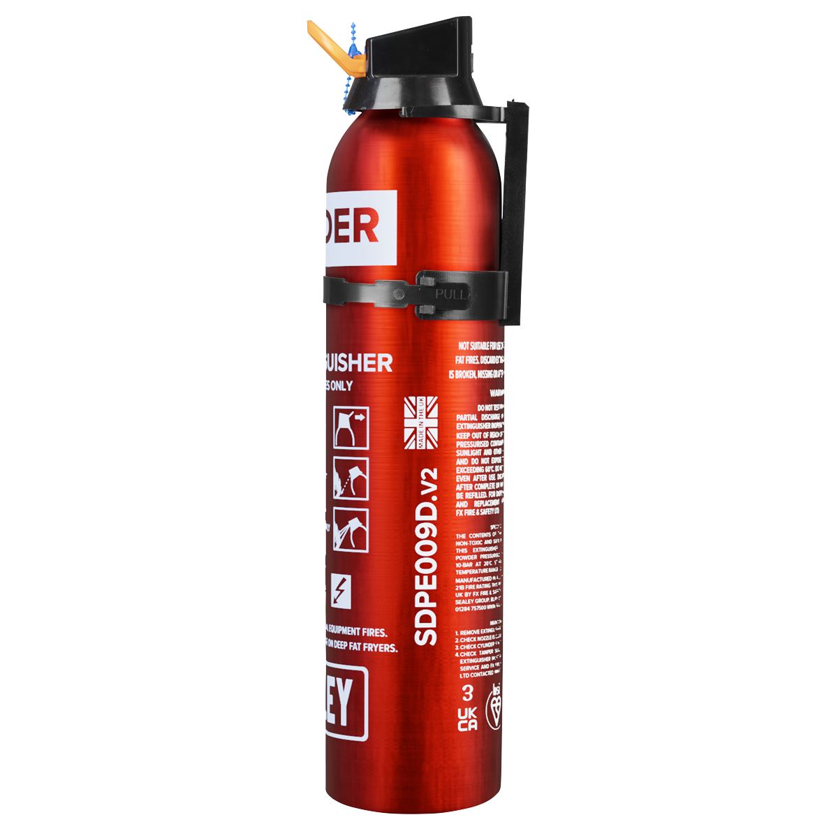 Sealey SDPE009D Fire Extinguisher 0.95kg Dry Powder - Disposable