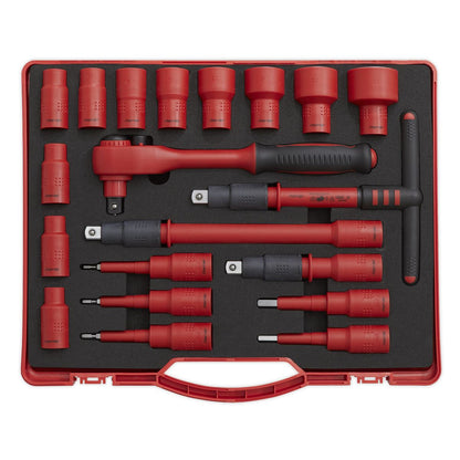 Sealey AK7941 Insulated Socket Set 20pc 1/2"Sq Drive WallDrive® VDE Approved