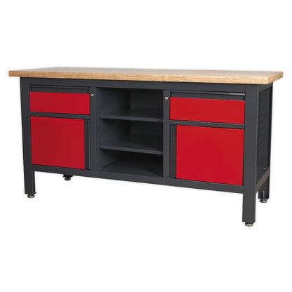 Sealey AP1905A Workstation with 2 Drawers 2 Cupboards & Open Storage