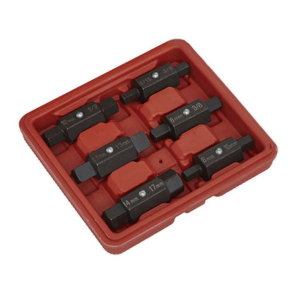 Sealey AK658 Oil Drain Plug Key Set 6pc Double End