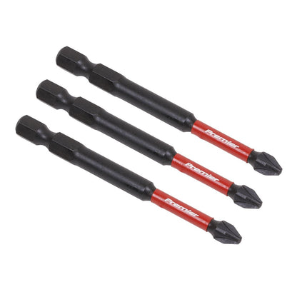 Sealey AK8258 Pozi #2 Impact Power Tool Bits 75mm - 3pc