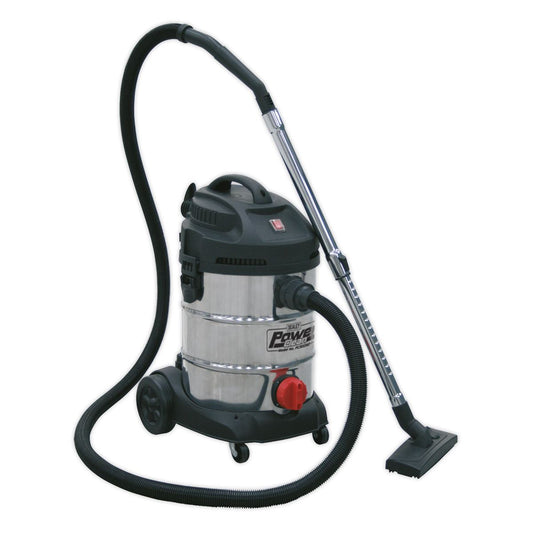 Sealey PC300SD Vacuum Cleaner Industrial 30L 1400W/230V Stainless Drum