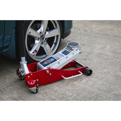 Sealey RJA2500 Premier Low Profile Aluminium Trolley Jack with Rocket Lift 2.5 Tonne