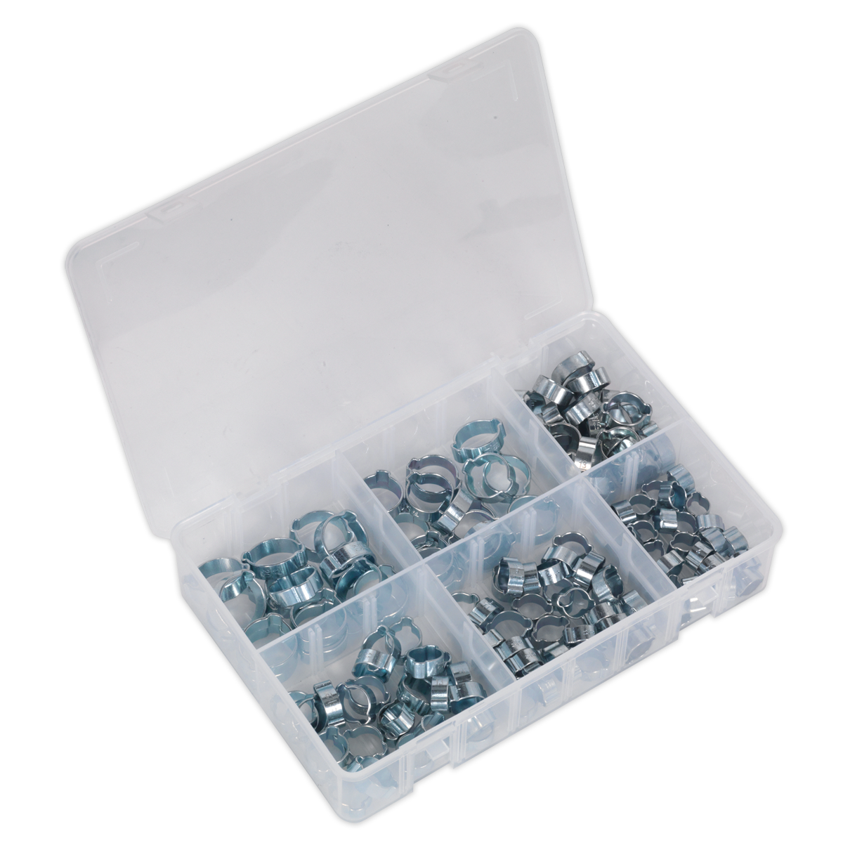 Sealey AB044DE O-Clip Double Ear Assortment 140pc - Zinc Plated