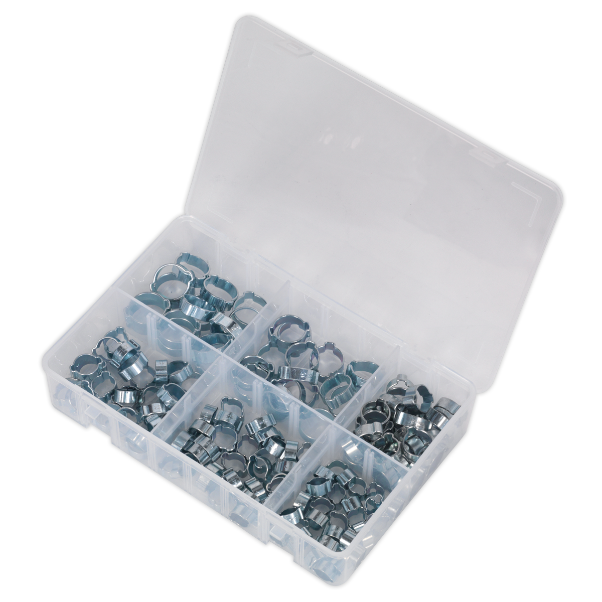 Sealey AB044DE O-Clip Double Ear Assortment 140pc - Zinc Plated