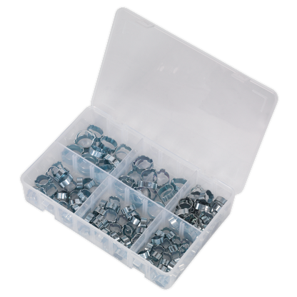 Sealey AB044DE O-Clip Double Ear Assortment 140pc - Zinc Plated