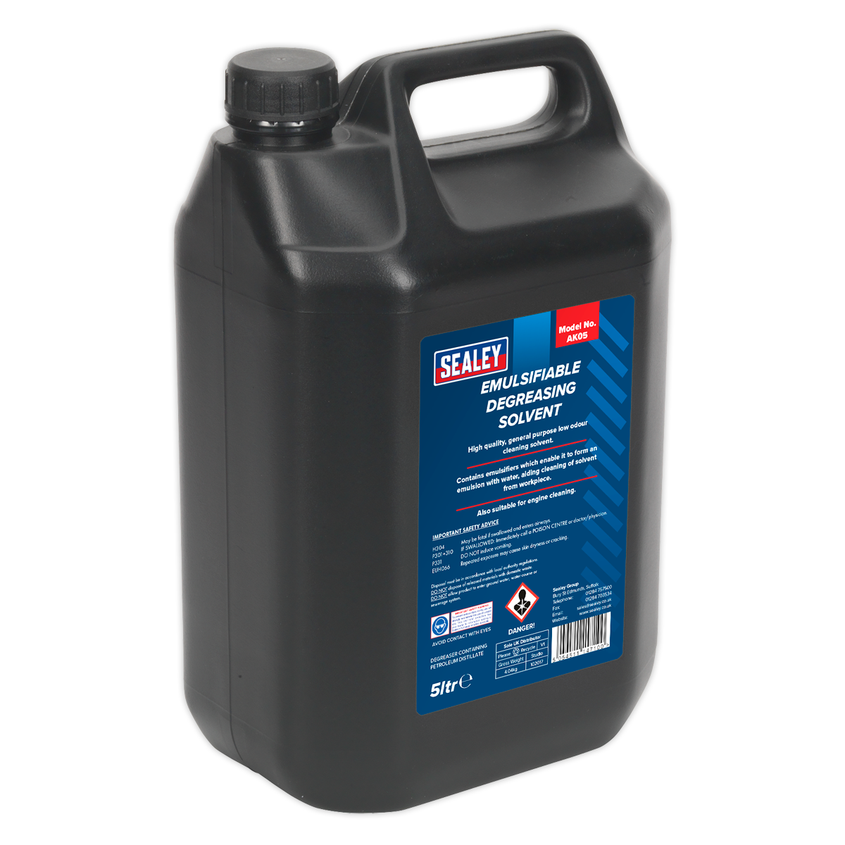 Sealey AK05 Degreasing Solvent Emulsifiable 5L