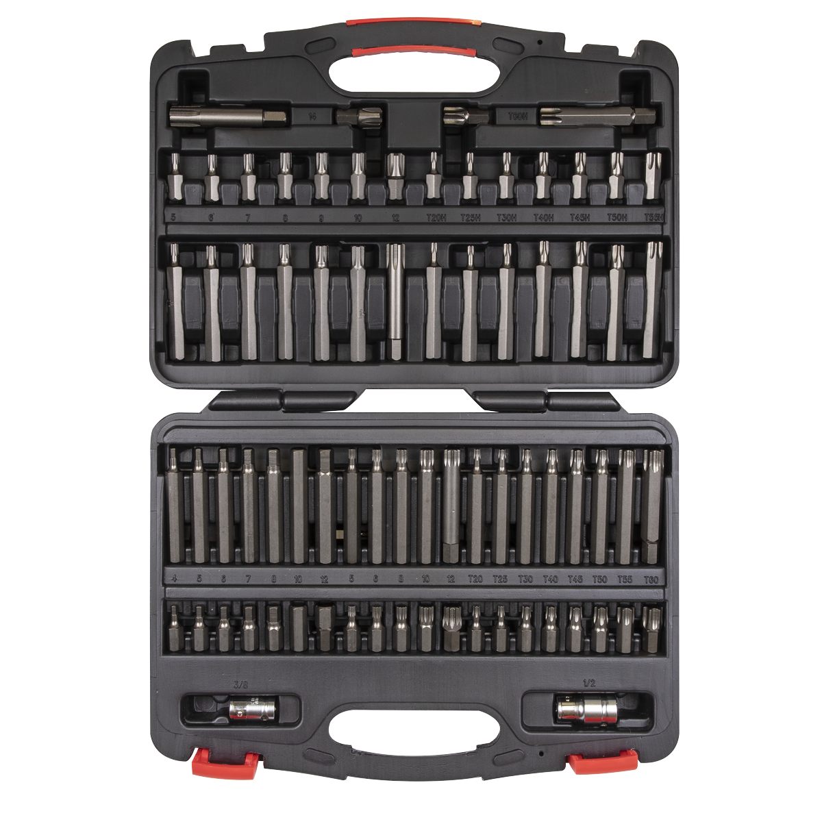 Sealey AK21974P TRX-Star*/Security TRX-Star*/Hex/Ribe/Spline Bit Set 74pc 3/8" & 1/2"Sq Drive