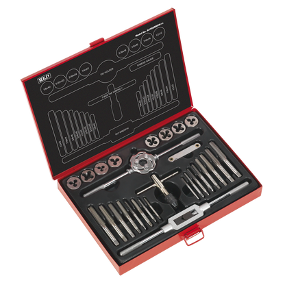 Sealey AK3028BSW Tap & Die Set 28pc Split Dies Imperial BSW