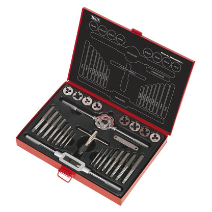 Sealey AK3028BSW Tap & Die Set 28pc Split Dies Imperial BSW