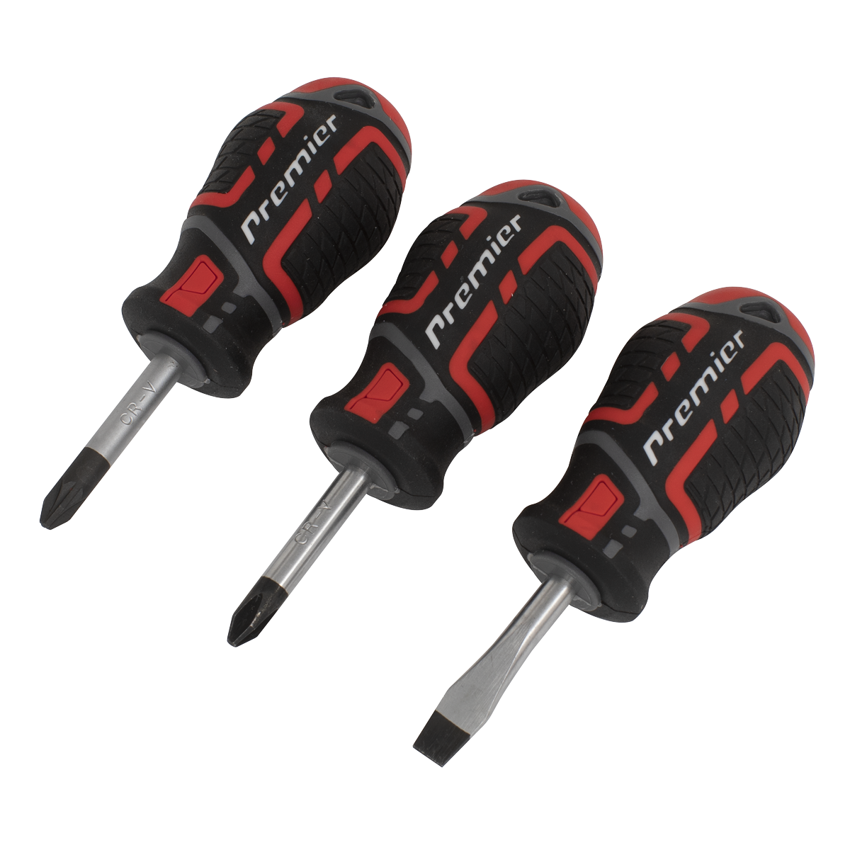 Sealey AK4328 Screwdriver Set 3pc GripMAX® Stubby