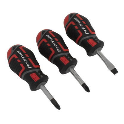 Sealey AK4328 Screwdriver Set 3pc GripMAX® Stubby