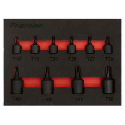 Sealey AK5526 Low Profile TRX-Star* Impact Socket Bit Set 1/4" & 3/8" Sq Drive 10pc