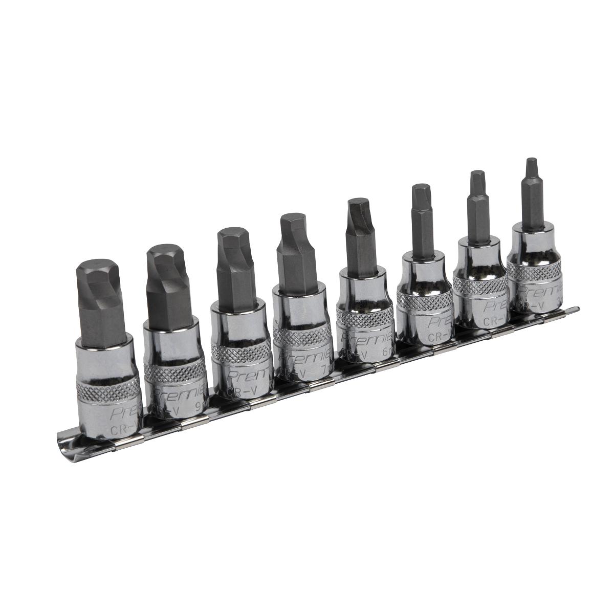 Sealey AK65601 Hex Socket Bit Set Lock-On™ 8pc 3/8"Sq Drive Metric