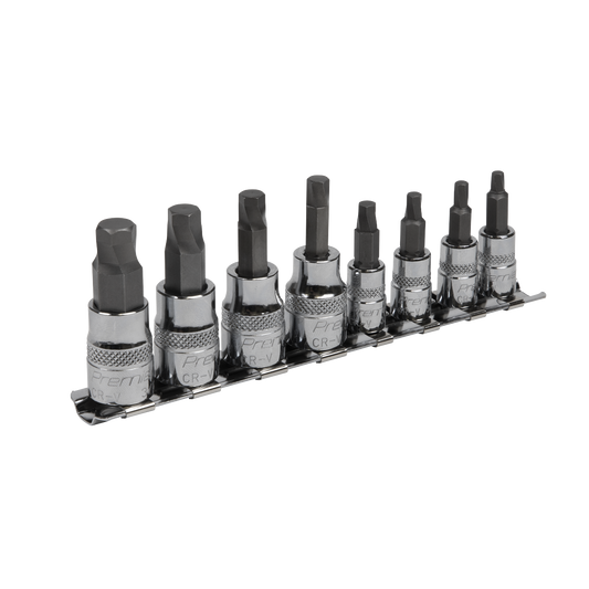 Sealey AK65602 Hex Socket Bit Set Lock-On™ 8pc 1/4" & 3/8"Sq Drive - Imperial