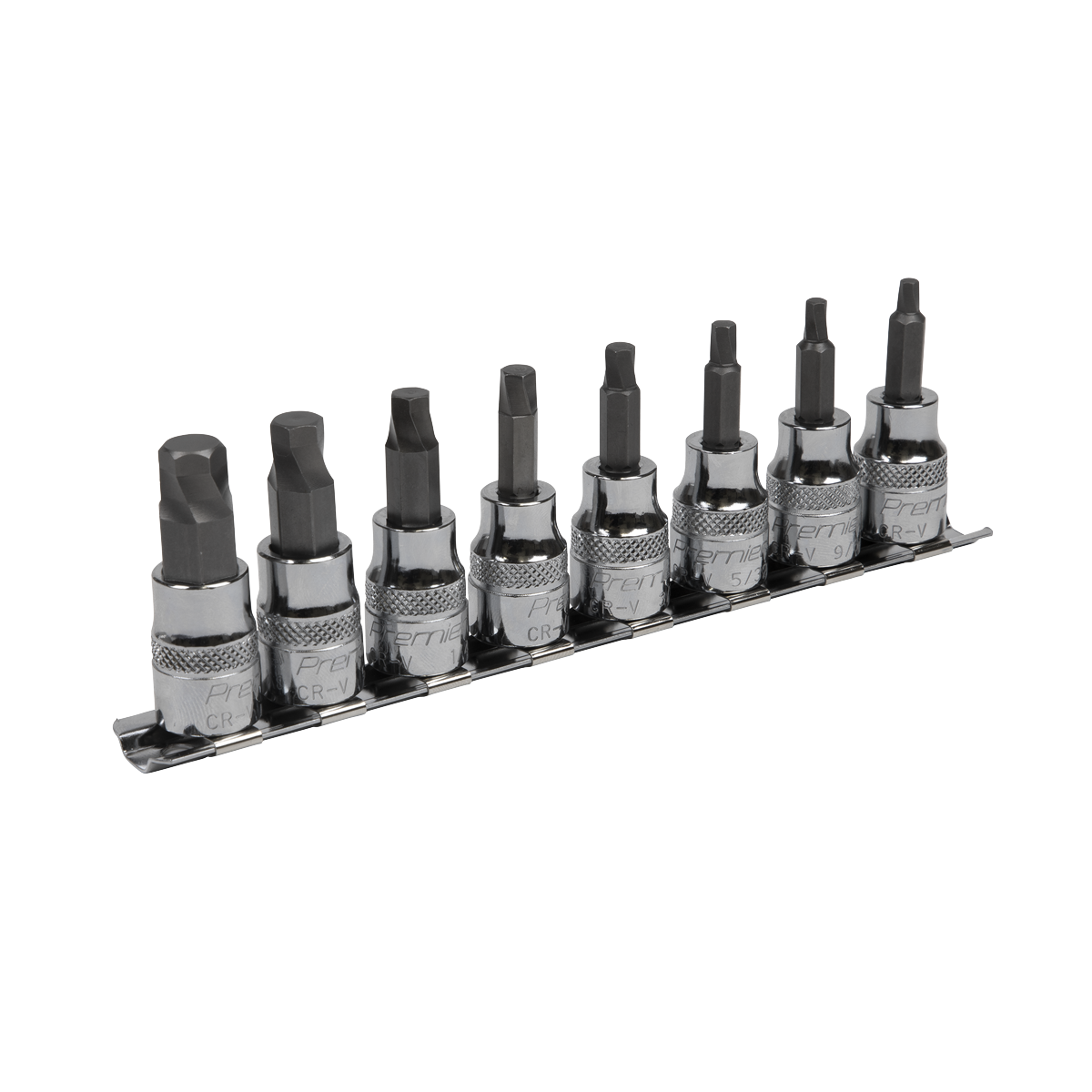 Sealey AK65603 Hex Socket Bit Set Lock-On™ 8pc 3/8"Sq Drive - Imperial