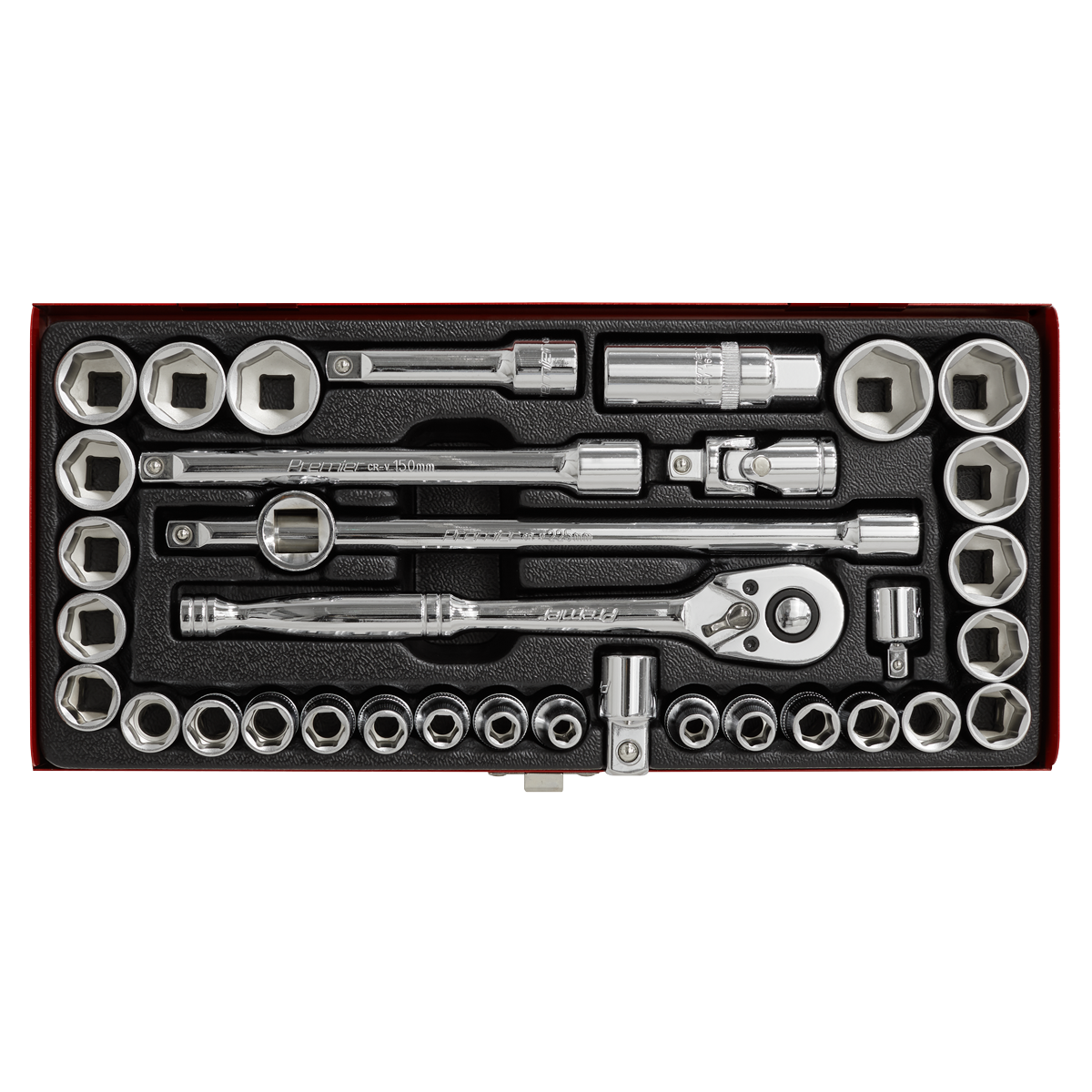Sealey AK691 Socket Set 35pc 3/8"Sq Drive 6pt WallDrive® - Metric/Imperial
