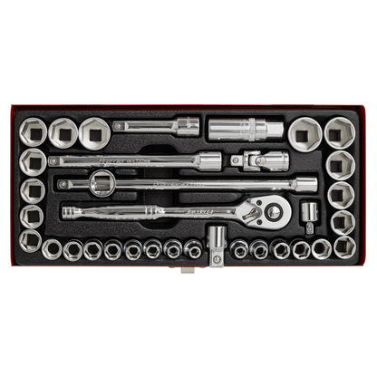 Sealey AK691 Socket Set 35pc 3/8"Sq Drive 6pt WallDrive® - Metric/Imperial