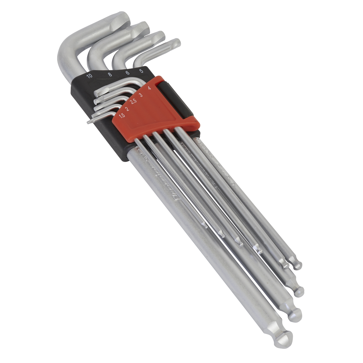 Sealey AK7180 Ball-End Hex Key Set 9pc Extra-Long Lock-On™ - Metric