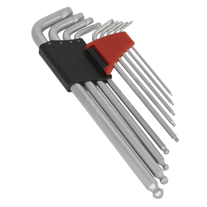 Sealey AK7180 Ball-End Hex Key Set 9pc Extra-Long Lock-On™ - Metric