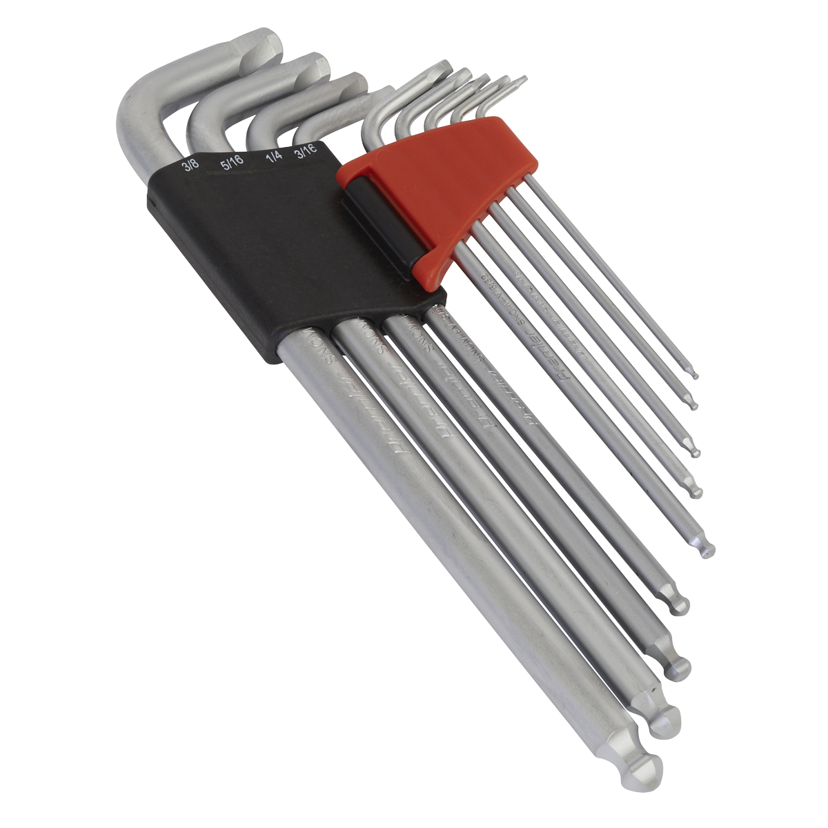 Sealey AK7181 Ball-End Hex Key Set 9pc Extra-Long Lock-On™ Imperial