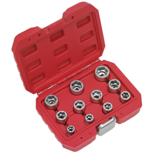 Sealey AK7281 Bolt Extractor Socket Set 11pc 3/8"Sq Drive Metric
