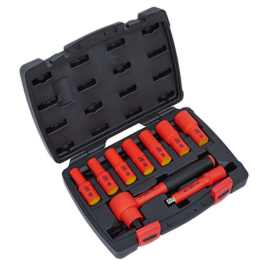Sealey AK7942 Insulated Socket Set 9pc 3/8"Sq Drive 6pt WallDrive® VDE Approved