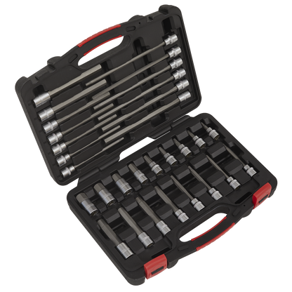 Sealey AK89000 Hex Socket Bit Set 30pc 3/8"Sq Drive - Premier Platinum