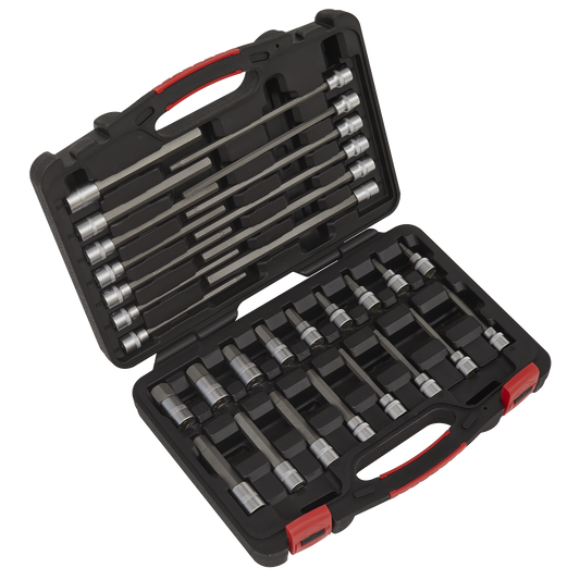 Sealey AK89000 Hex Socket Bit Set 30pc 3/8"Sq Drive - Premier Platinum