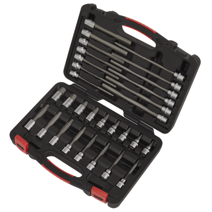 Sealey AK89000 Hex Socket Bit Set 30pc 3/8"Sq Drive - Premier Platinum