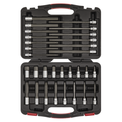 Sealey AK89000 Hex Socket Bit Set 30pc 3/8"Sq Drive - Premier Platinum