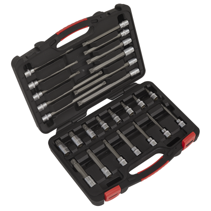 Sealey AK89002 Spline Socket Bit Set 26pc 3/8"Sq Drive - Premier Platinum