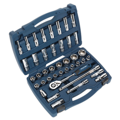 Sealey AK8993 Socket Set 41pc 1/2"Sq Drive WallDrive® Metric