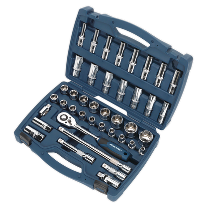 Sealey AK8993 Socket Set 41pc 1/2"Sq Drive WallDrive® Metric