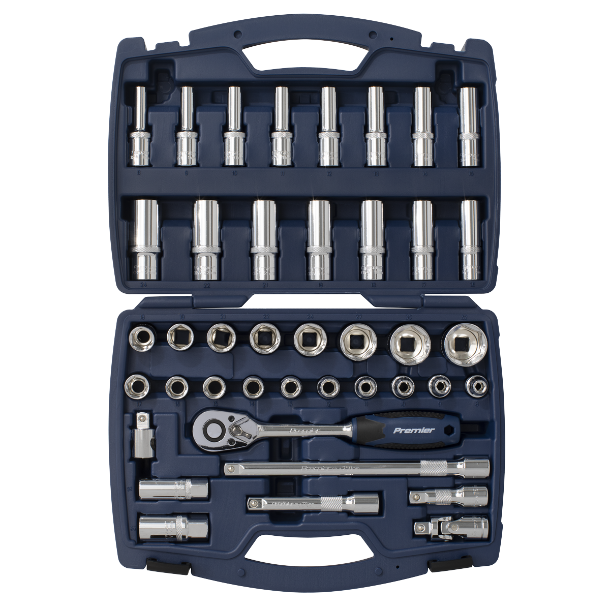 Sealey AK8993 Socket Set 41pc 1/2"Sq Drive WallDrive® Metric