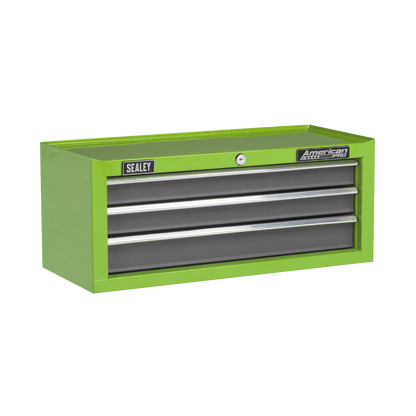 Sealey AP22309BBHV Mid-Box Tool Chest 3 Drawer with Ball-Bearing Slides - Green/Grey