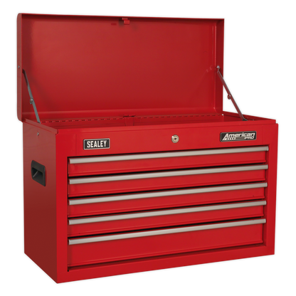 Sealey AP225COMBO Topchest 5 Drawer with Ball-Bearing Slides - Red & 272pc Tool Kit