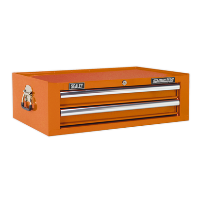 Sealey APSTACKTO Topchest Mid-Box Tool Chest & Rollcab Combination 14 Drawer with Ball-Bearing Slides - Orange